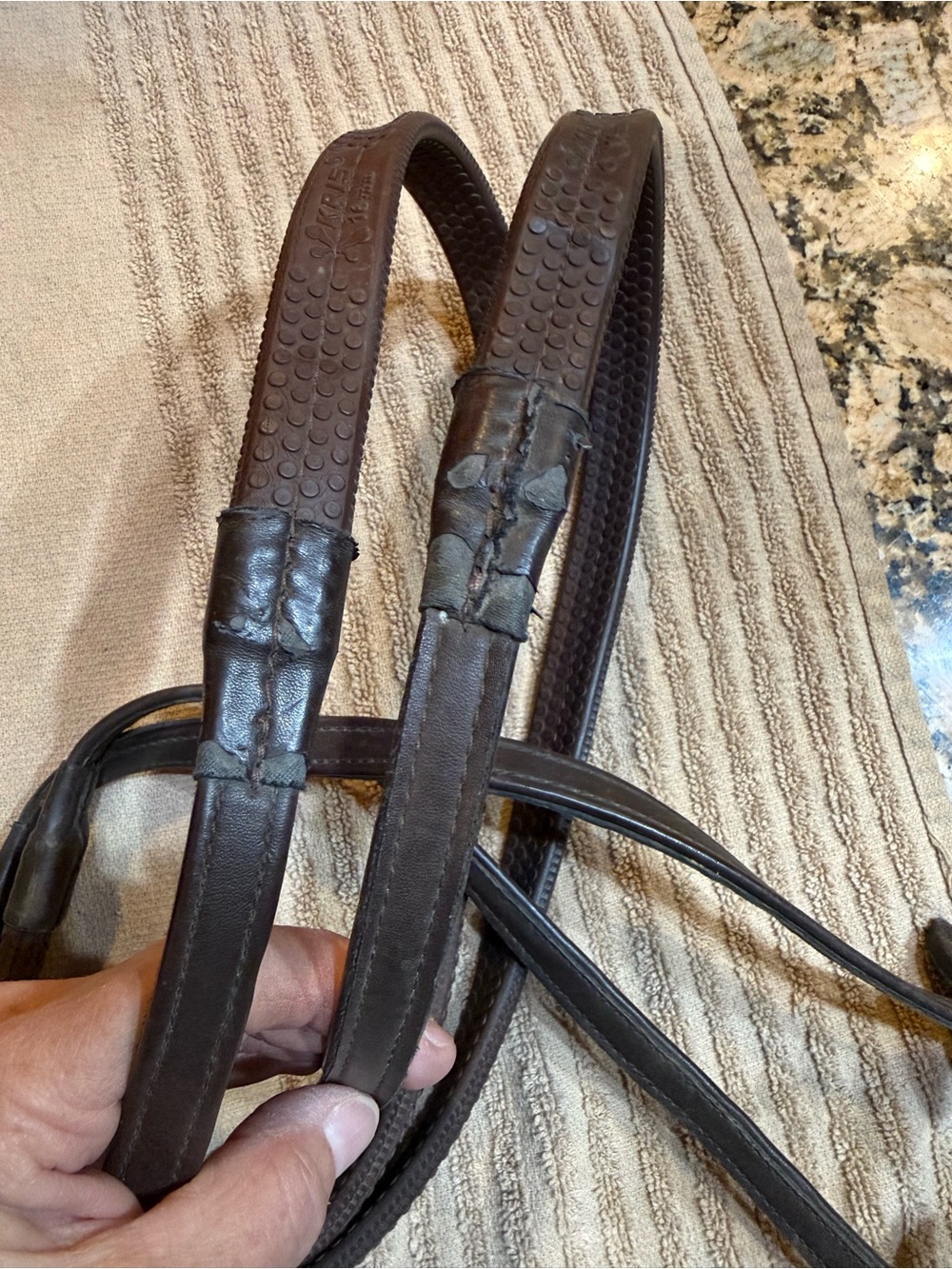 Lemieux KRIS Equestrian English Dark Brown rubber - Leather Reins Classic - Picture 6 of 11